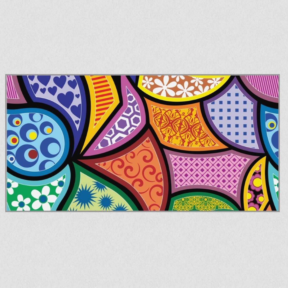 Artikelbild Akustikbild - Abstrakte Muster – Basotect® Schallabsorber im eloxierten Aluminiumrahmen 2030x1030x55mm