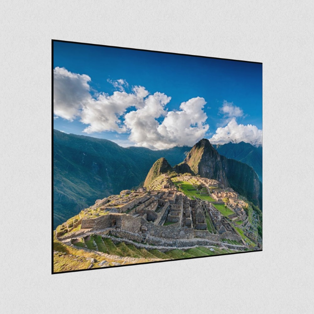 Artikelbild Akustikbild - Machu Picchu – Basotect® Schallabsorber im schwarzen Aluminiumrahmen 530x530x55mm