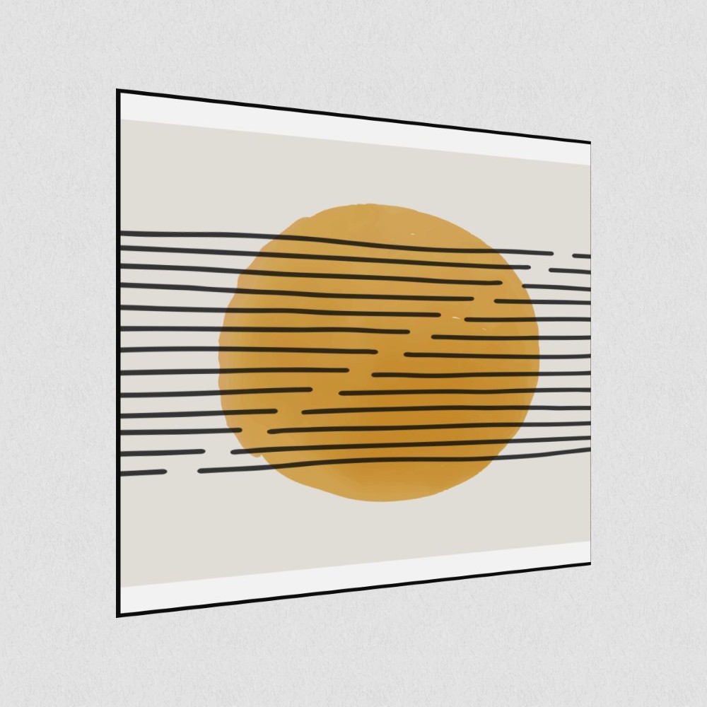 Artikelbild Akustikbild - Rhythmus der Linien – Basotect® Schallabsorber im schwarzen Aluminiumrahmen 1030x1030x55mm