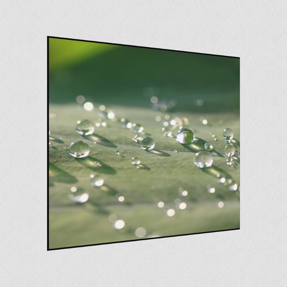 Artikelbild Akustikbild - Wassertropfen – Basotect® Schallabsorber im schwarzen Aluminiumrahmen 530x530x55mm