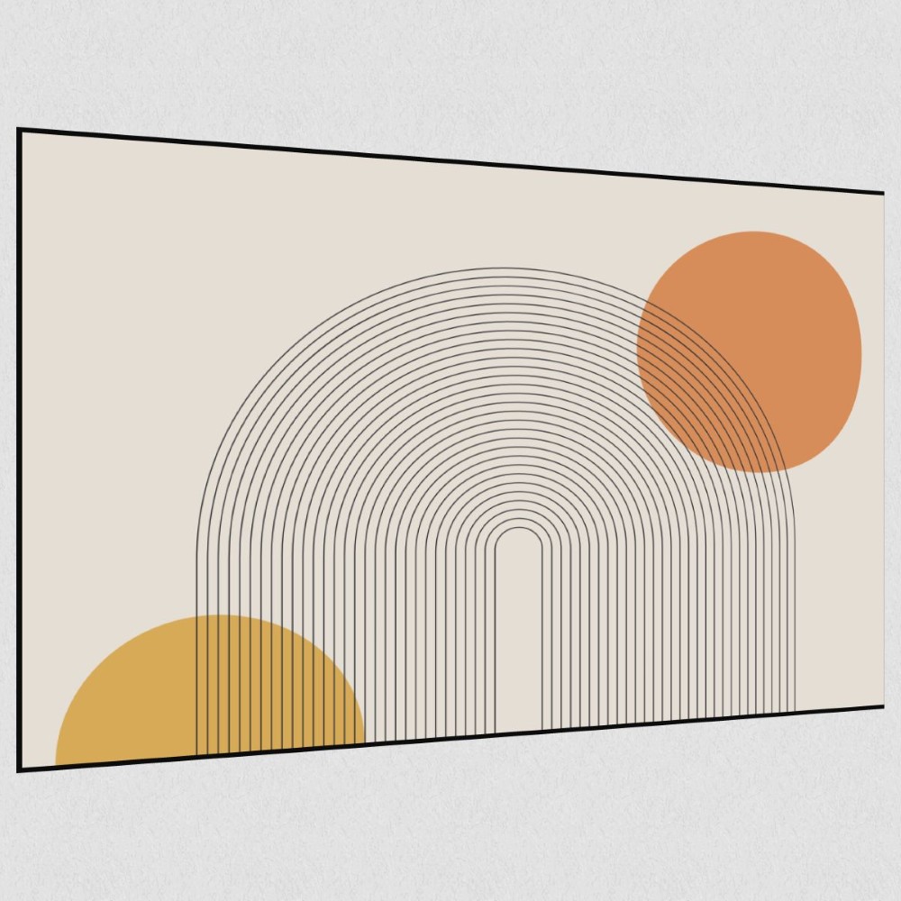 Artikelbild Akustikbild - Organische Geometrie – Basotect® Schallabsorber im schwarzen Aluminiumrahmen 1530x1030x55mm
