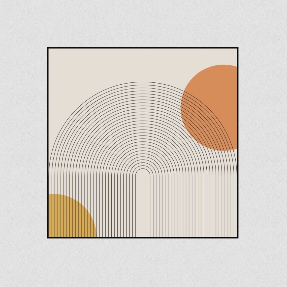 Artikelbild Akustikbild - Organische Geometrie – Basotect® Schallabsorber im schwarzen Aluminiumrahmen 1530x1530x55mm