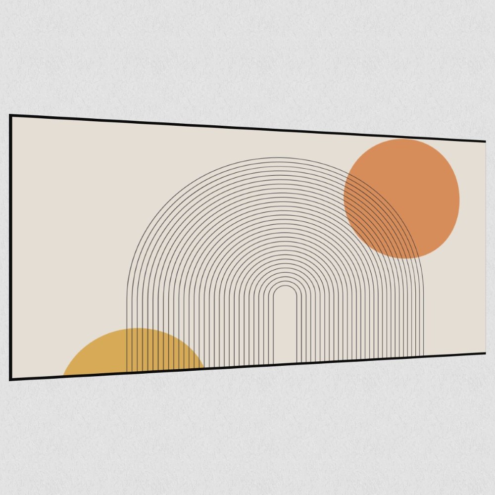 Artikelbild Akustikbild - Organische Geometrie – Basotect® Schallabsorber im schwarzen Aluminiumrahmen 2030x1030x55mm