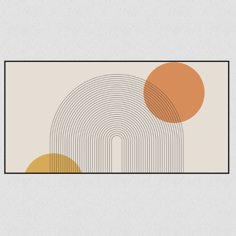 Artikelbild Akustikbild - Organische Geometrie – Basotect® Schallabsorber im schwarzen Aluminiumrahmen 2030x1030x55mm
