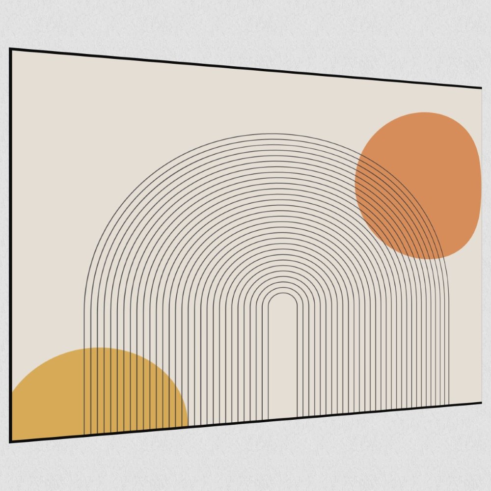 Artikelbild Akustikbild - Organische Geometrie – Basotect® Schallabsorber im schwarzen Aluminiumrahmen 2030x1530x55mm