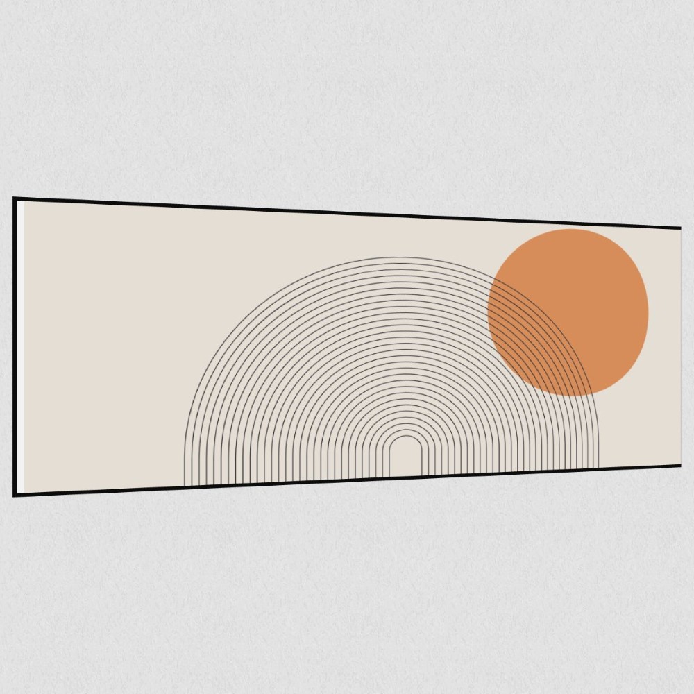 Artikelbild Akustikbild - Organische Geometrie – Basotect® Schallabsorber im schwarzen Aluminiumrahmen 2530x1030x55mm