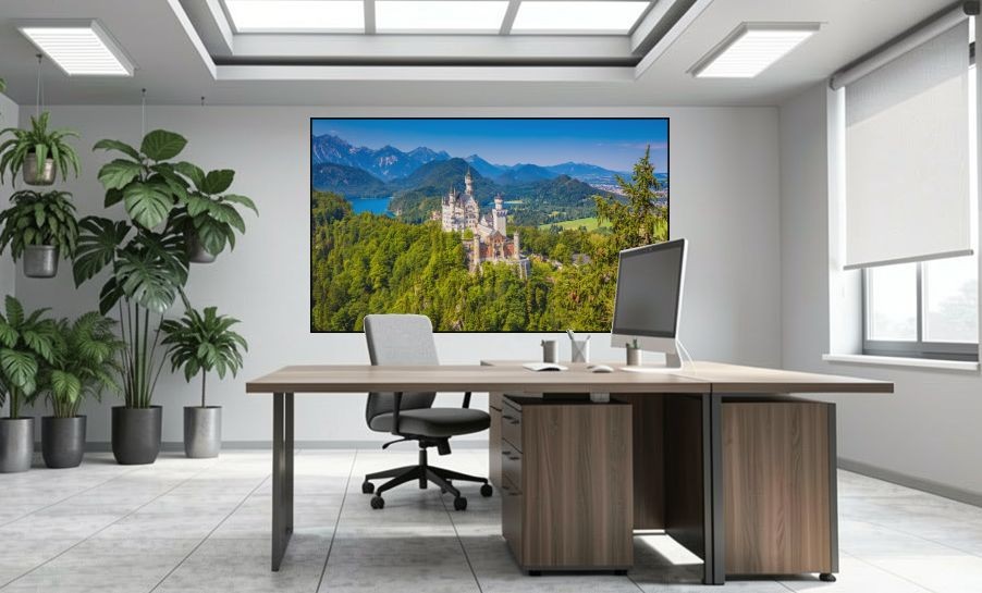 Artikelbild Akustikbild - Schloss Neuschwanstein – Basotect® Schallabsorber im schwarzen Aluminiumrahmen 2530x1530x55mm