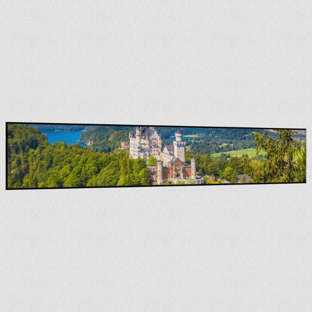 Artikelbild Akustikbild - Schloss Neuschwanstein – Basotect® Schallabsorber im schwarzen Aluminiumrahmen 2530x530x55mm