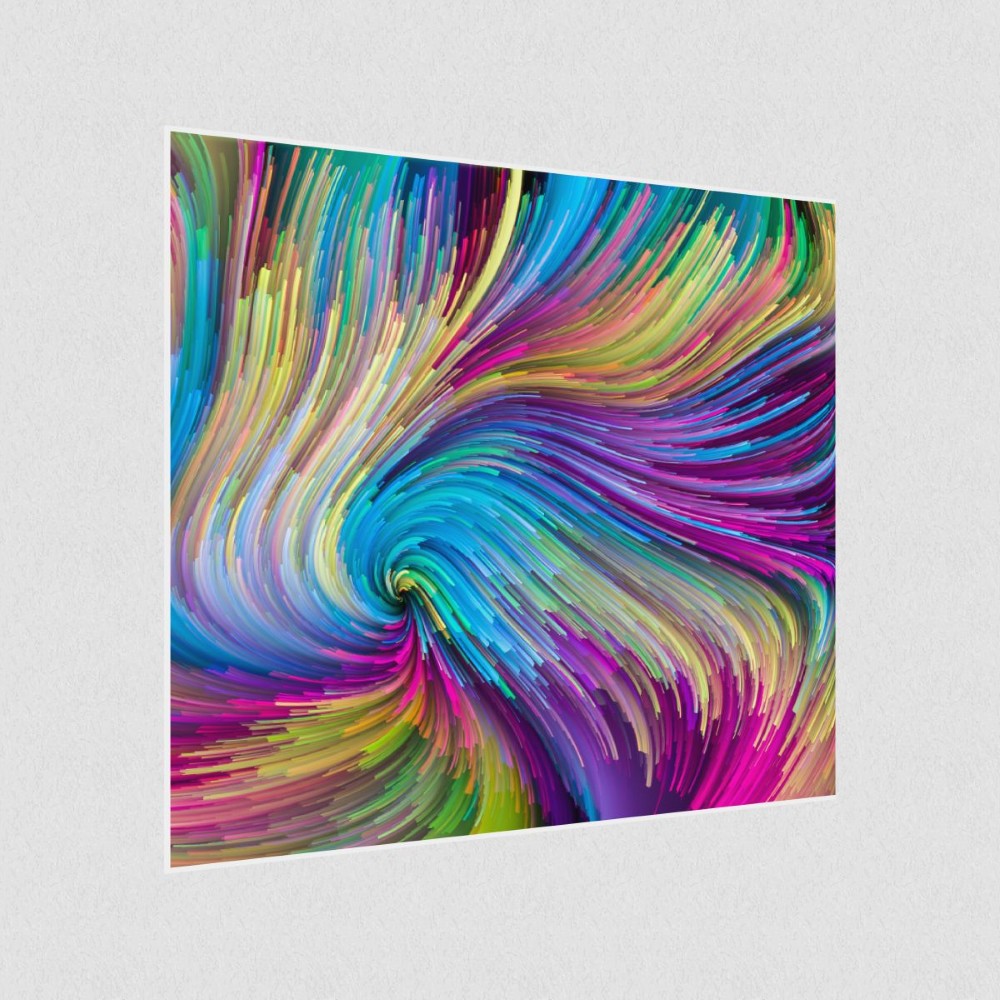 Artikelbild Akustikbild - Ein abstraktes weiß rotes Bild mit Spachteltechnik – Basotect® Schallabsorber im weißen Aluminiumrahmen 530x530x55mm