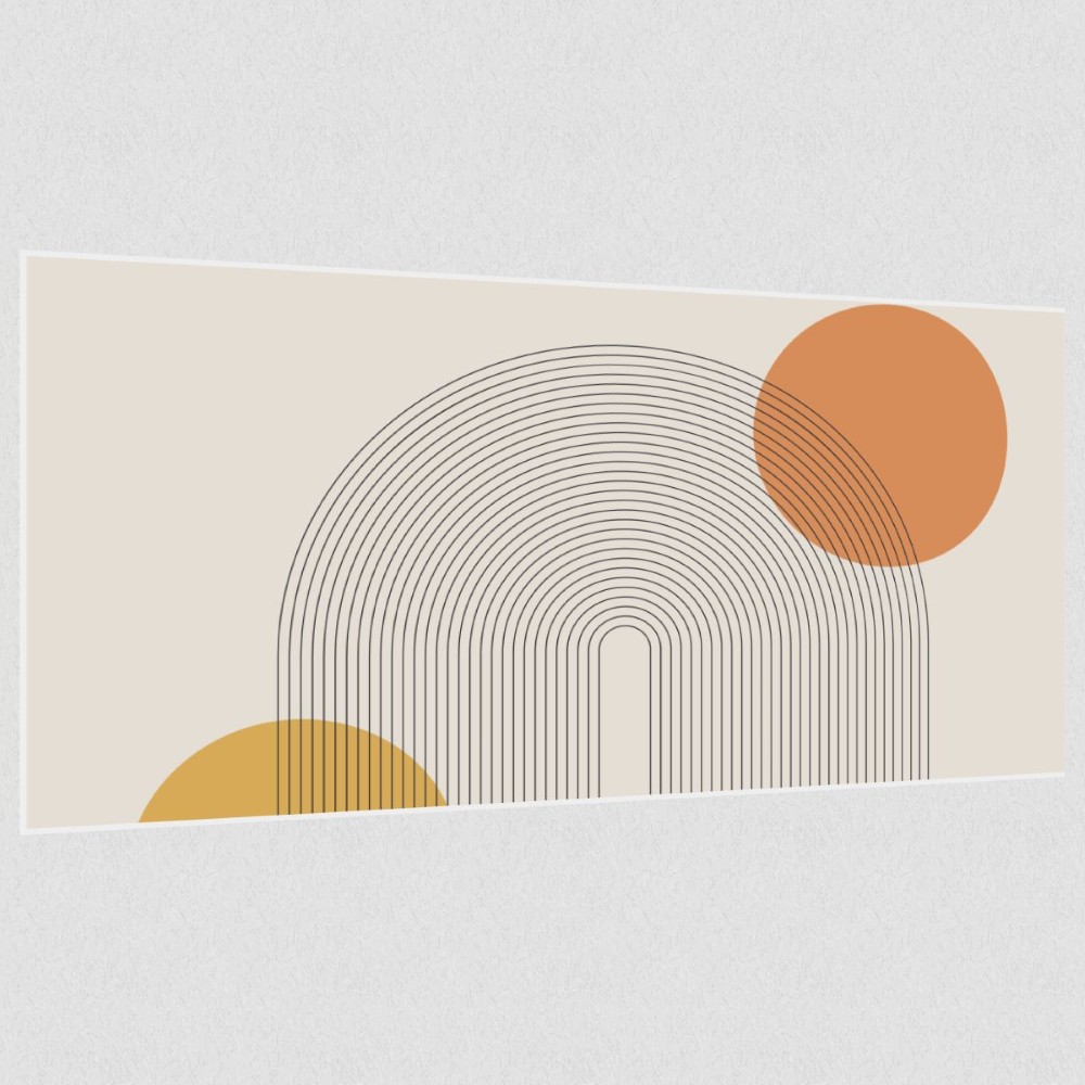 Artikelbild Akustikbild - Organische Geometrie – Basotect® Schallabsorber im weißen Aluminiumrahmen 2030x1030x55mm