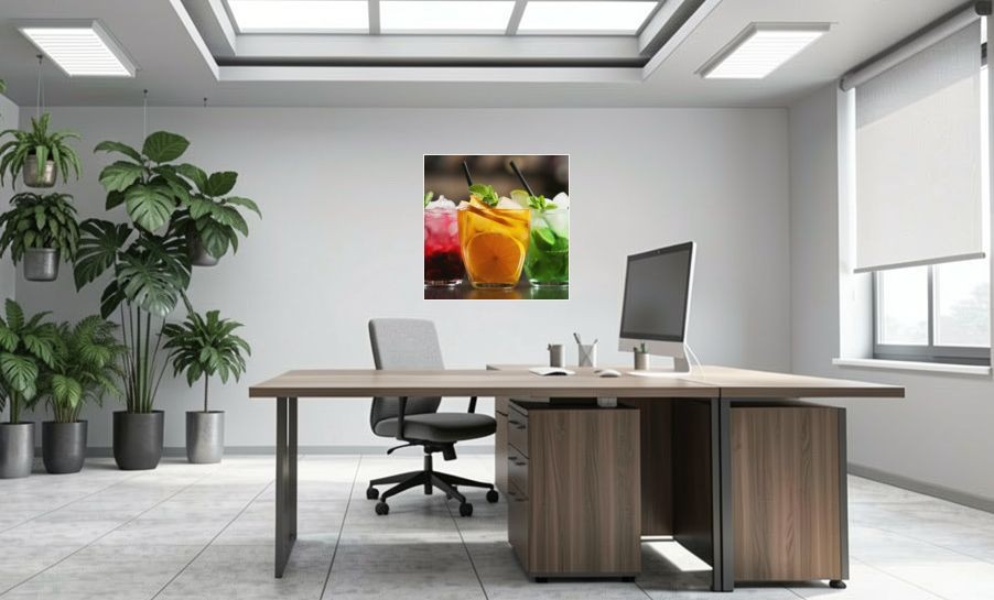 Artikelbild Akustikbild - Erfrischende Minze – Basotect® Schallabsorber im weissen Aluminiumrahmen 1030x1030x55mm
