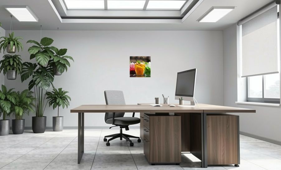 Artikelbild Akustikbild - Erfrischende Minze – Basotect® Schallabsorber im weißen Aluminiumrahmen 530x530x55mm