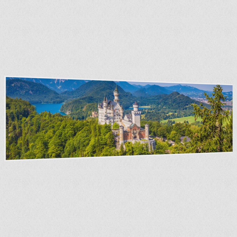 Artikelbild Akustikbild - Schloss Neuschwanstein – Basotect® Schallabsorber im weißen Aluminiumrahmen 1530x530x55mm