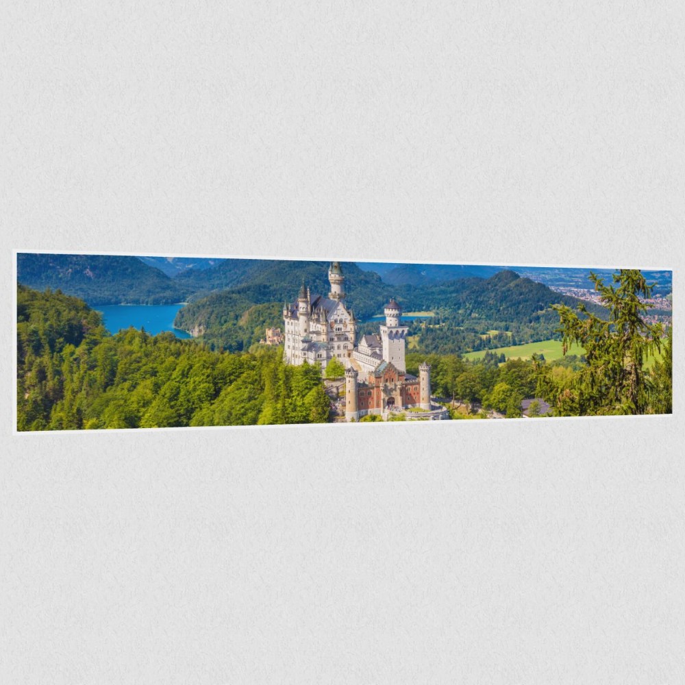 Artikelbild Akustikbild - Schloss Neuschwanstein – Basotect® Schallabsorber im weißen Aluminiumrahmen 2030x530x55mm