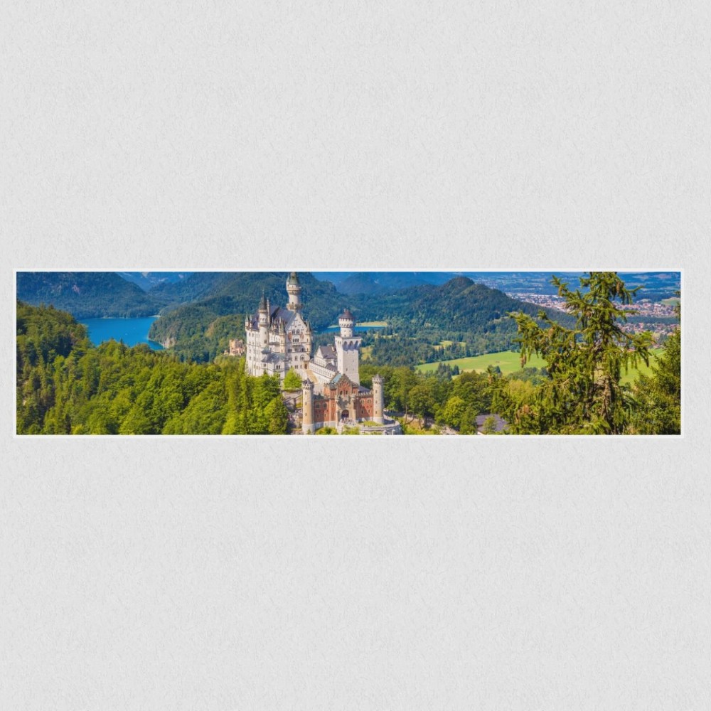 Artikelbild Akustikbild - Schloss Neuschwanstein – Basotect® Schallabsorber im weißen Aluminiumrahmen 2030x530x55mm