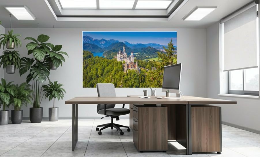 Artikelbild Akustikbild - Schloss Neuschwanstein – Basotect® Schallabsorber im weißen Aluminiumrahmen 2530x1530x55mm