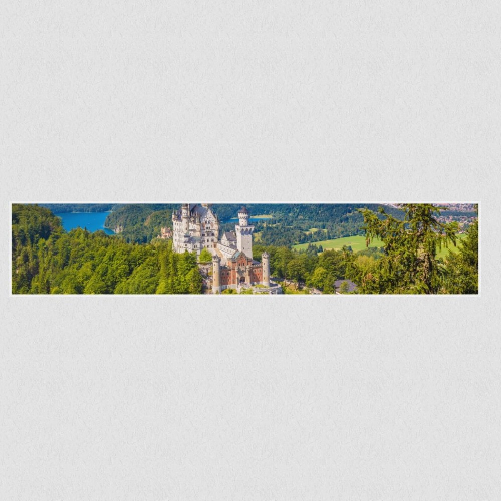 Artikelbild Akustikbild - Schloss Neuschwanstein – Basotect® Schallabsorber im weißen Aluminiumrahmen 2530x530x55mm