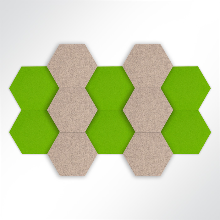 QP Schallabsorber Basotect Hexagon-Set 12-teilig  580mm Braun, Grn