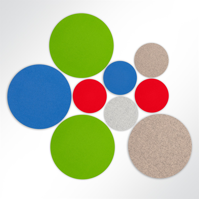 QP Set - Schallabsorber Basotect® farbige Kreise in verschiedenen Größen