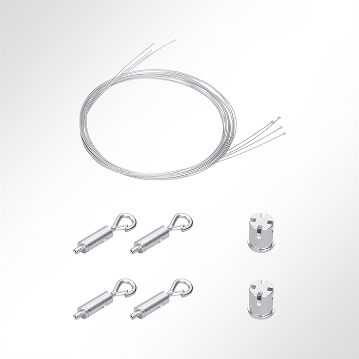 QP Duo Abhngeset mit Gripper-Karabinerhaken, Seil, Deckenbefestigung