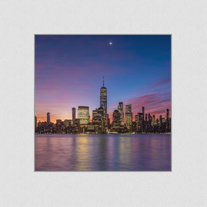 Akustikbild Basotect® Schallabsorber - New York City: Die beeindruckende Skyline und der Hudson River in vielen Größen