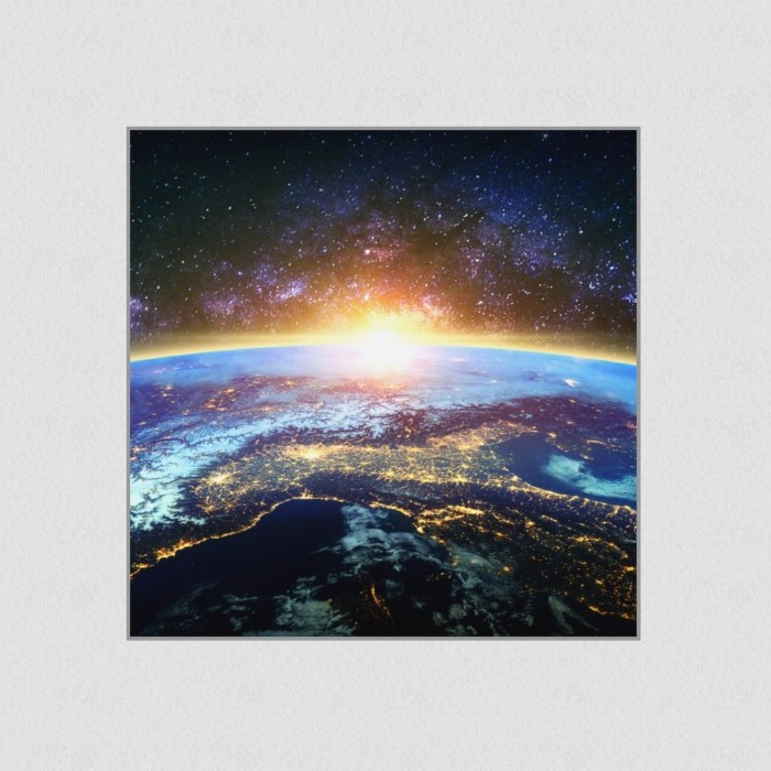 Akustikbild Basotect® Schallabsorber - Sunrising Earth in vielen Größen