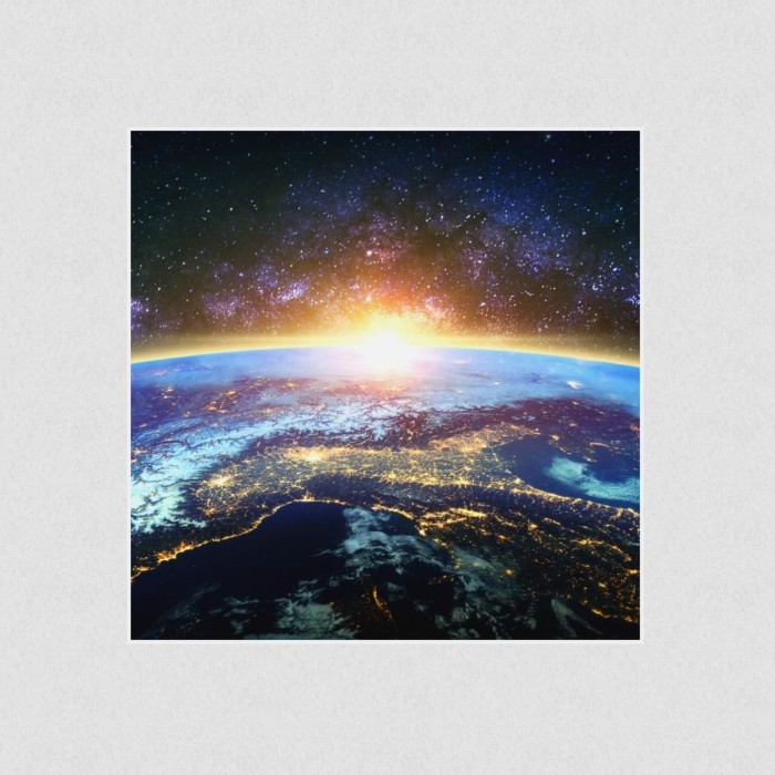 Akustikbild Basotect® Schallabsorber - Sunrising Earth in vielen Größen