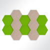Vorschau QP Schallabsorber Basotect Hexagon-Set 12-teilig  290mm Grau, Grn Braun, Grn