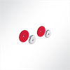 Vorschau QP Akustikpaneel Wall & Ceiling Support 2 Klettkreise 85mm fr ungleiche Oberflchen Schwarz 9005 Rot 3002