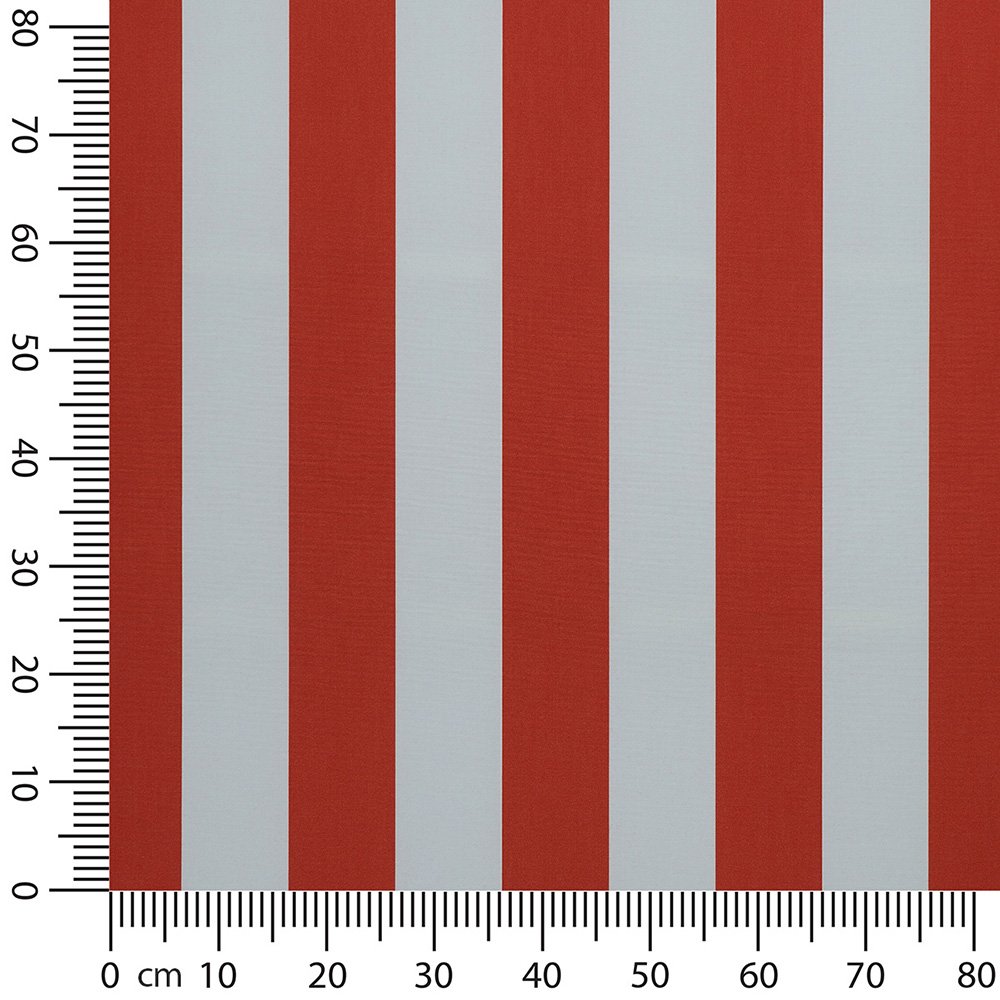 Artikelbild Markisenstoff / Tuch teflonbeschichtet wasserabweisend Breite 120cm Streifen (8,5cm) Verkehrsrot