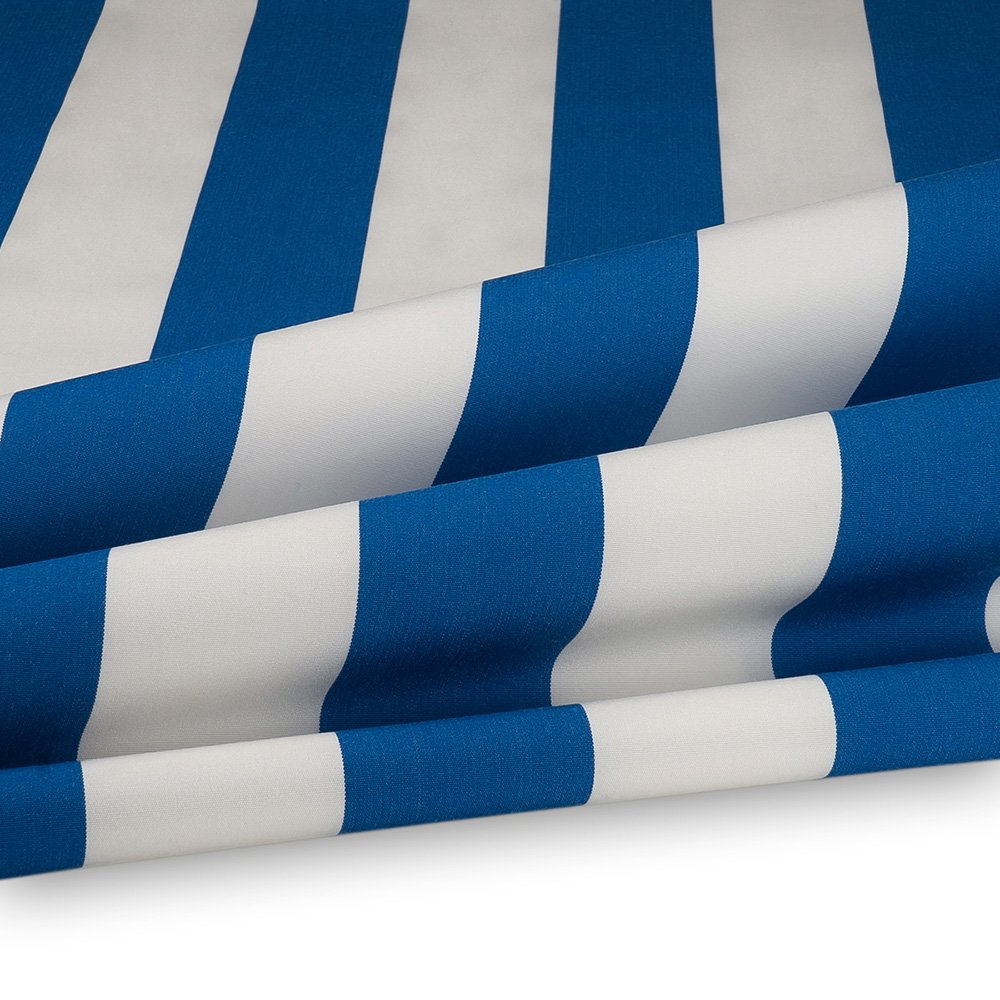 Artikelbild Markisenstoff / Tuch teflonbeschichtet wasserabweisend Breite 120cm Streifen (8,5cm) Enzianblau