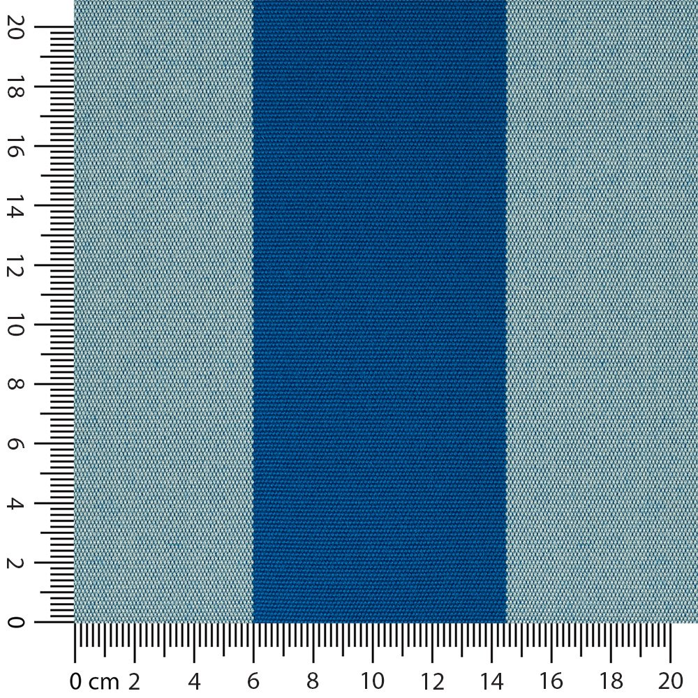 Artikelbild Markisenstoff / Tuch teflonbeschichtet wasserabweisend Breite 120cm Streifen (8,5cm) Himmelblau