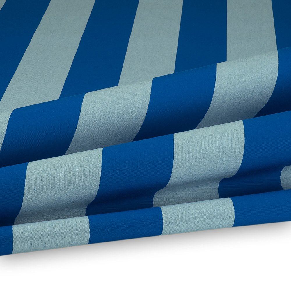 Artikelbild Markisenstoff / Tuch teflonbeschichtet wasserabweisend Breite 120cm Streifen (8,5cm) Himmelblau
