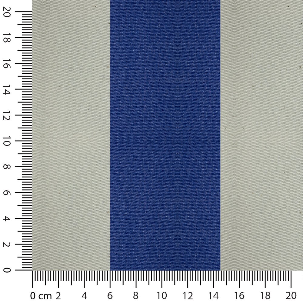 Artikelbild Baumwollzeltstoff Segeltuch fein 310g/m Breite 200cm mit Streifen 8,5cm weiblau wasserabweisend