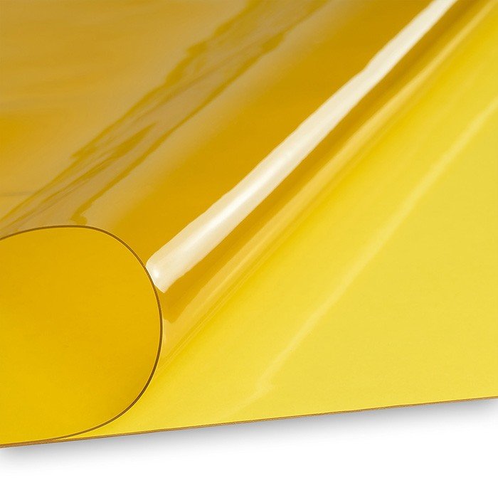Zeltfensterfolie Klarsichtfolie PVC Gelb Breite 140cm Stärke 0,5mm