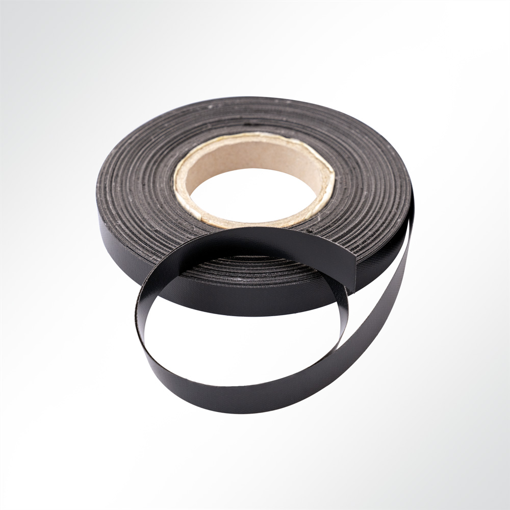 Artikelbild Einfassband Polyester beidseitig PVC beschichtet B1 Breite 20mm Schwarz