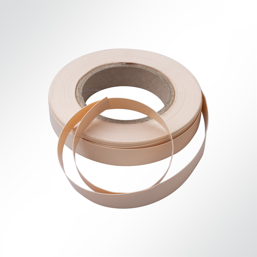 Artikelbild Einfassband Polyester beidseitig PVC beschichtet B1 Breite 20mm Beige