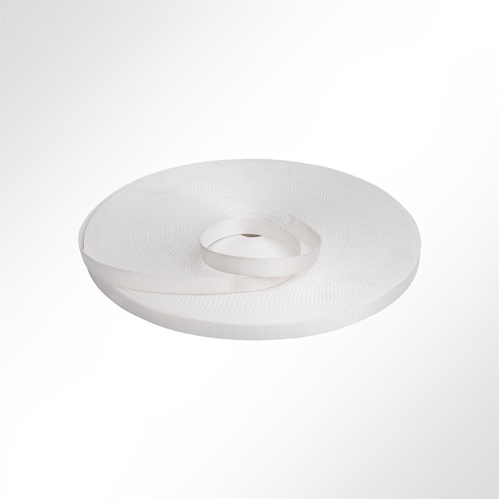 Artikelbild Gurtband Polyester (PES), 25 mm breit, 1 mm stark, 800 Kg, weiss