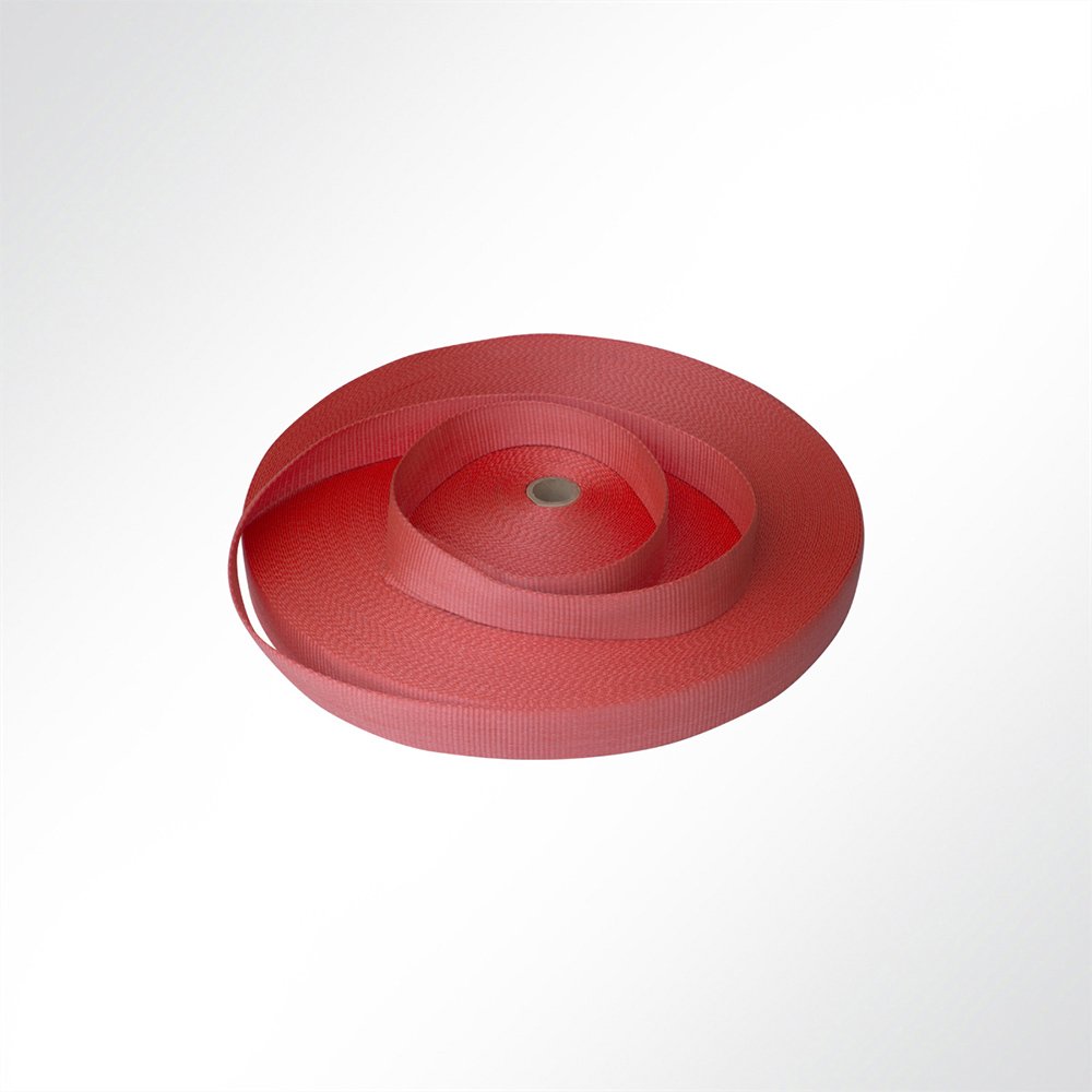 Artikelbild Gurtband Polyester (PES), 25 mm breit, 1 mm stark, 1200 Kg, rot
