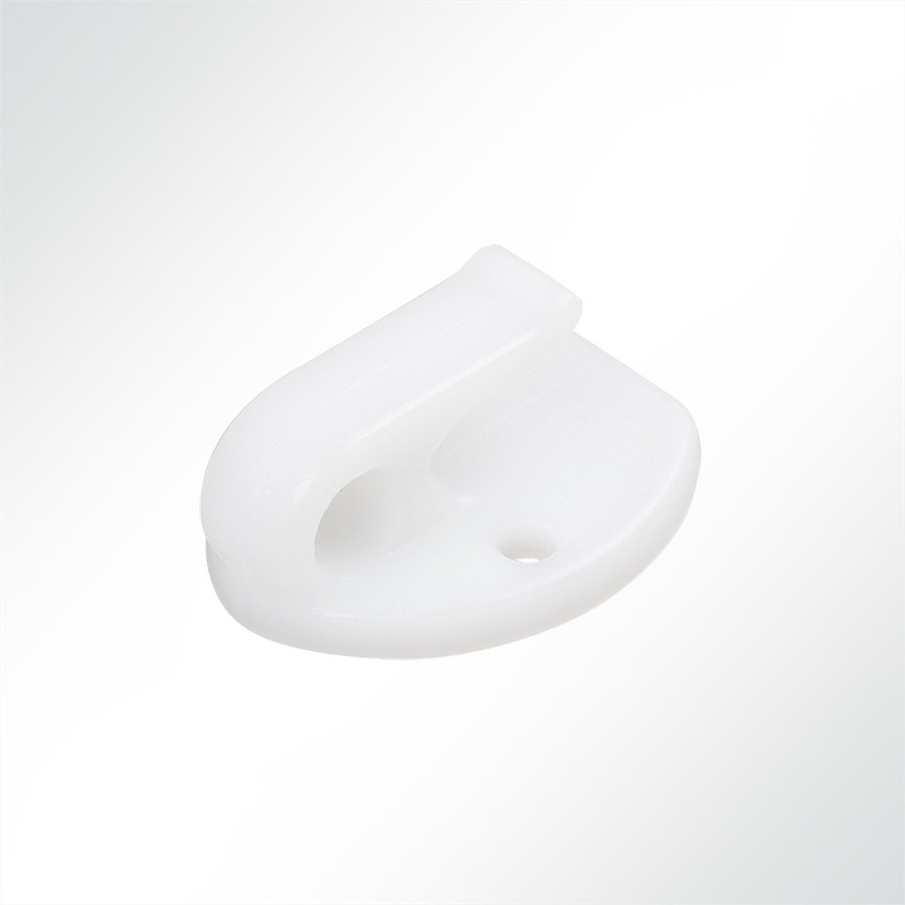 Artikelbild Zweiloch Kunststoff Ringhaken für Ø 4-9mm Seil weiß