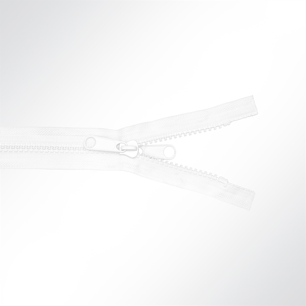 Artikelbild Zahnreiverschluss teilbar zum Nhen Zahnbreite 8mm mit Doppelschieber wei L: 150cm