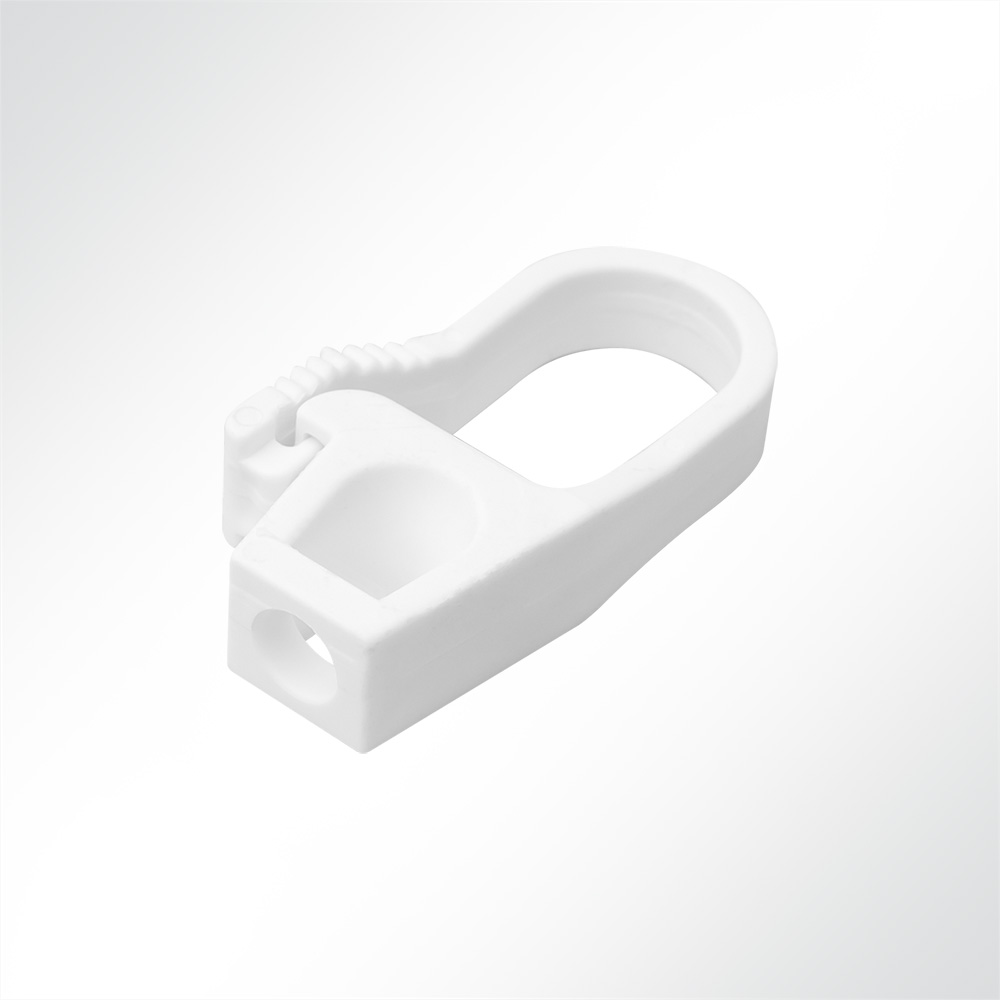 Artikelbild Haken aus Nylon Kunststoff mit Sicherung für 6mm Seil Weiß