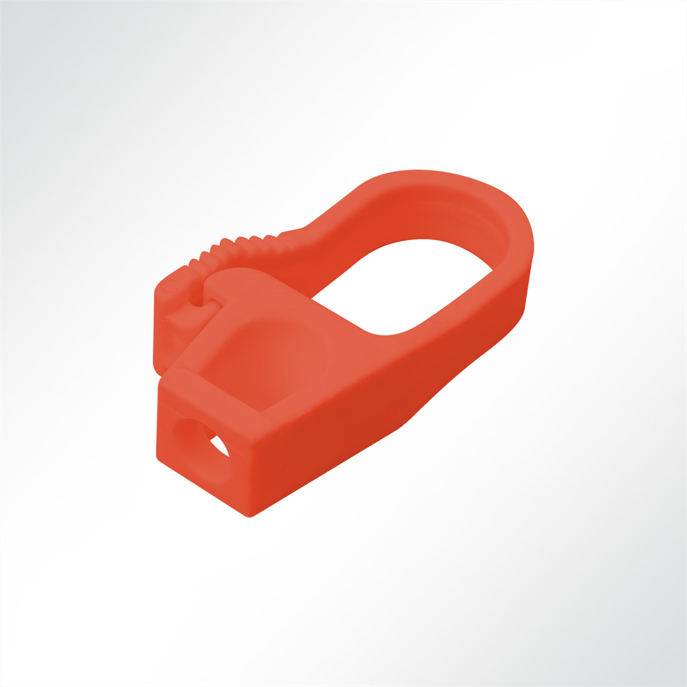Artikelbild Haken aus Nylon Kunststoff  mit Sicherung für 6mm Seil Rot