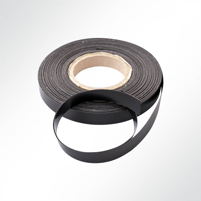 Einfassband Polyester beidseitig PVC beschichtet B1 Breite 20mm Schwarz