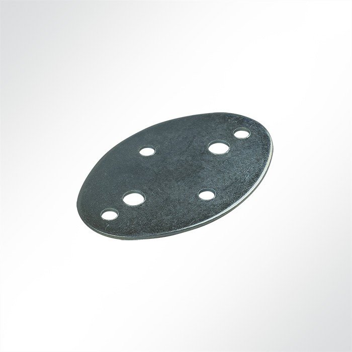 Ovale Gegenplatte für Riemen - und Bügelkrampe, verzinkt
